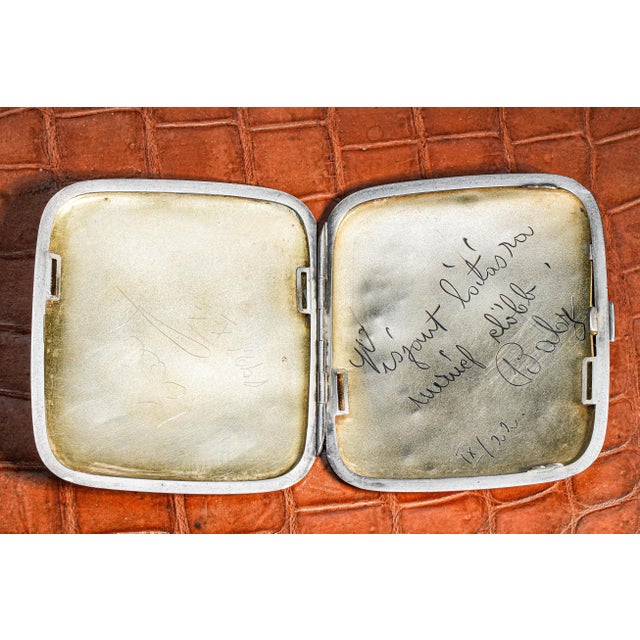 Majestic Hand Painted Antique 900 Sterling Silver Horse Equestrian Enamel Cigarette Case Tobacciana For Sale - Image 12 of 16