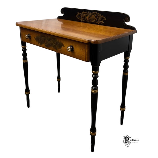 American Vintage Lambert Hitchcock Traditional Americana Style Maple Writing Desk For Sale - Image 3 of 12