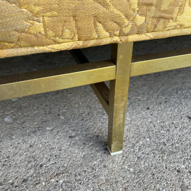 Metal Mid Century Modern Erwin-Lambeth Brass Legged Sofa For Sale - Image 7 of 13