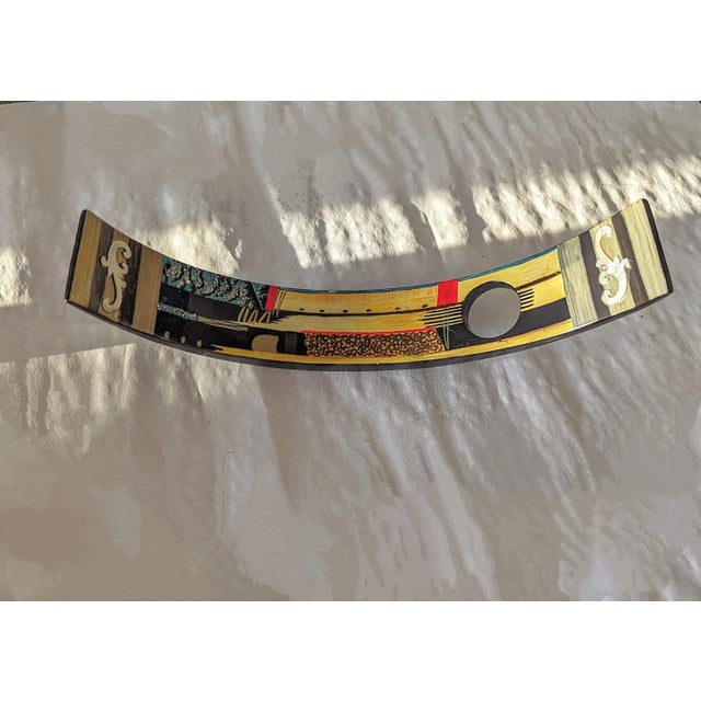 1990s Lacquered Wine Bottle Holder With Print Museum Art For Sale In San Diego - Image 6 of 6