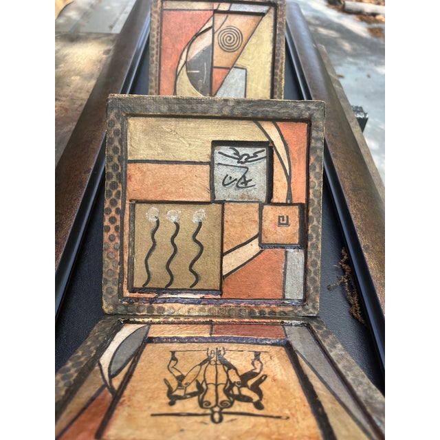 Brown Contemporary Abstract Mixed Media Collage, Handmade Paper For Sale - Image 8 of 11