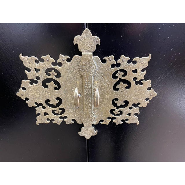 Antique Solid Mahogany Oriental Chest of Drawers, Black Satin Lacquer, Refinished, Brass Hardware For Sale - Image 11 of 13