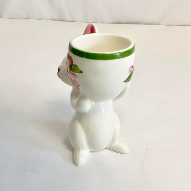 1980s 1981 Vintage Whimsical Boho Chic Bunny Egg Cup - Easter For Sale - Image 5 of 10