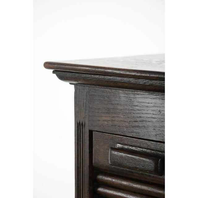 Antique Early 20th Century English Archive Cabinet with Roll-Up Door in Oak For Sale - Image 8 of 15