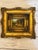 Gold Vintage Miniature Rooster & Hens Oil Painting in Ornate Gilt-Style Frame For Sale - Image 8 of 12