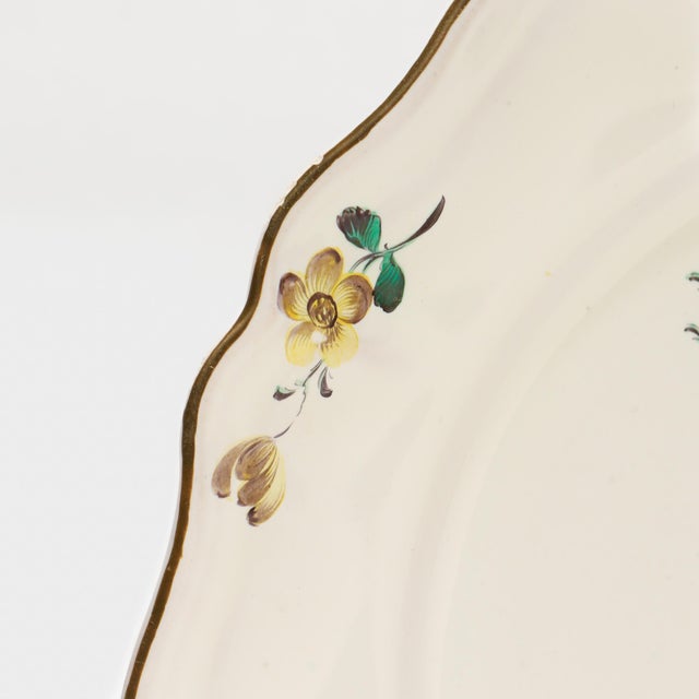 Set of 4 Antique Strasbourg French Faience Floral Plates For Sale - Image 13 of 18