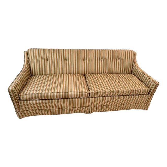 1980s Frazier's Upholstery Vintage Striped Sofa For Sale