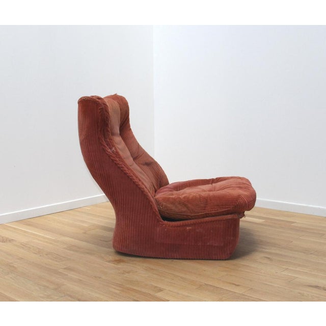 Red Set of Orchidée Lounge Chairs by Michel Cadestin for Airborne, 1970s For Sale - Image 8 of 10