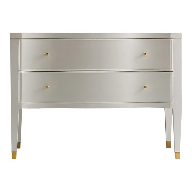Modern History Serpentine Chest - White Linen For Sale