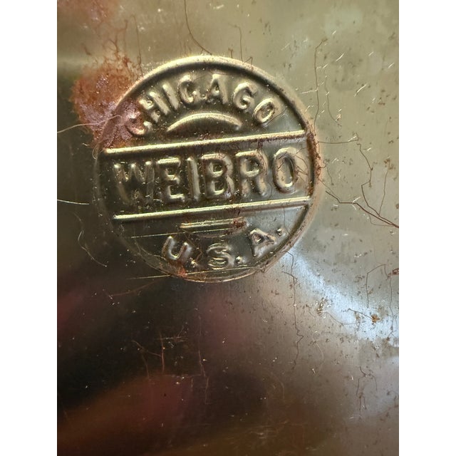 Black Mid Century 1950s Wiebro Perforated Metal Oval Wastebasket Trash Can For Sale - Image 8 of 11