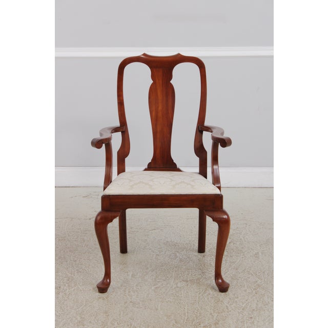 Henkel Harris Set of 10 Henkel Harris Cherry Queen Anne Dining Room Chairs For Sale - Image 4 of 18