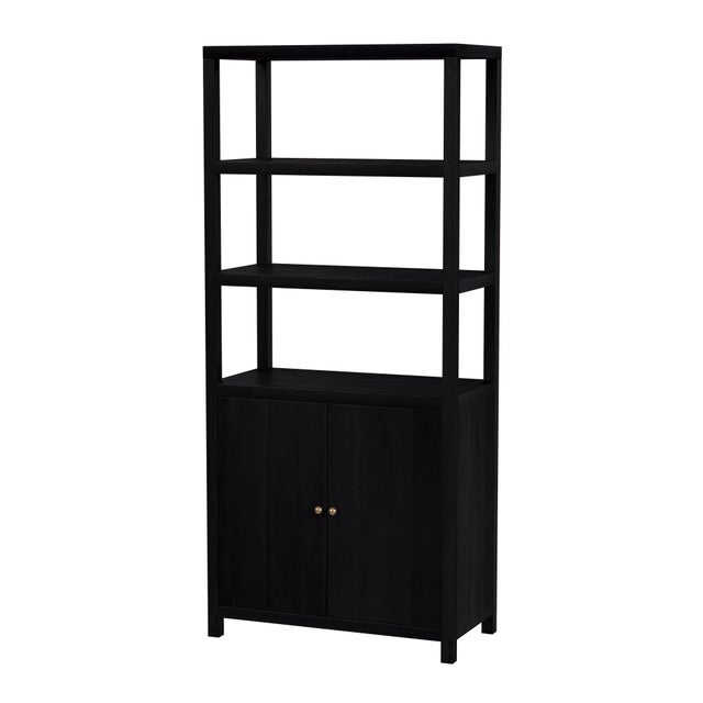 Black Nora 32 in W. x 72 in. H Wood 3- Tier Etagere Bookcase, Antique Coffee For Sale - Image 8 of 8