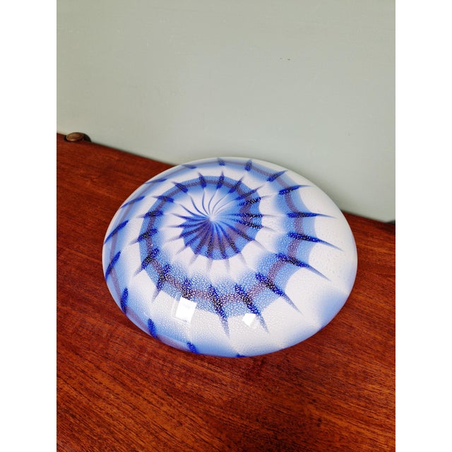 Blue and White Murano Glass Ceiling Light, Italy, 1970s For Sale - Image 9 of 16