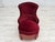 Red Danish Cocktail Lounge Chair in Cherry-Red Furniture Velour, 1950s For Sale - Image 8 of 17