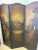 Rustic European Antique Painted Leather Screen For Sale - Image 3 of 8