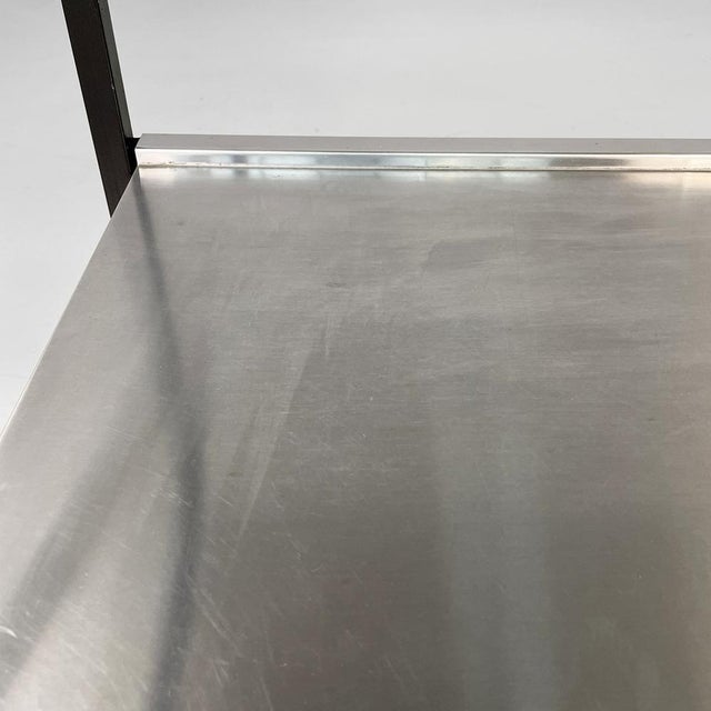 Italian Modern Cart with Bottle Holder in Steel and Black Metal, 1980s For Sale - Image 18 of 18