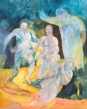 'On That Day' by Robert Moesle, Circa 1975; Modernist Figural, Ruskin School of Art