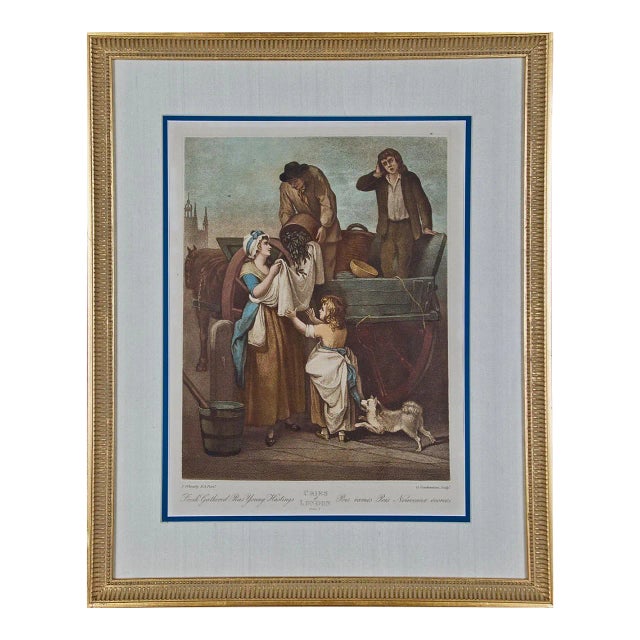 Fresh Gathered Peas: An 18th C. Engraving From the Series 'The Cries of London', 1795 For Sale