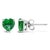 Contemporary 14K White Gold 5MM Heart Cut Emerald Solitaire Stud Earrings For Sale - Image 3 of 5