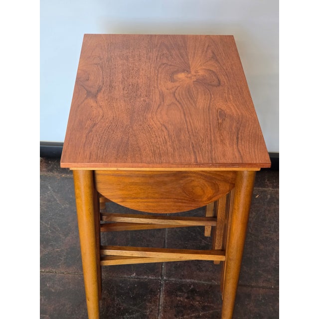 Gold Mid Century Danish Modern Teak Nesting Tables Poul Hundevad Set 5 Tables For Sale - Image 8 of 8