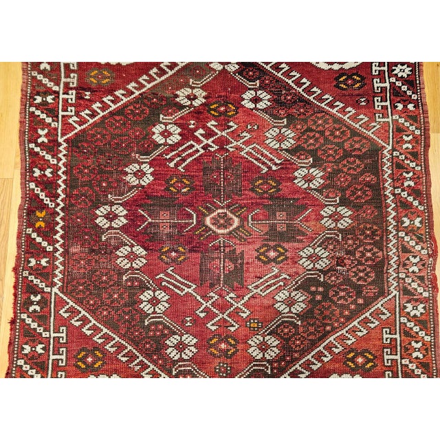 19th Century Turkish Bergama Village Rug, Handwoven Wool, Brick Red, 3' x 4' For Sale - Image 12 of 18