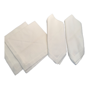 Vintage Tesoro Oversized Off White Waffle Stitch Matelasse Napkins- Set of 4
