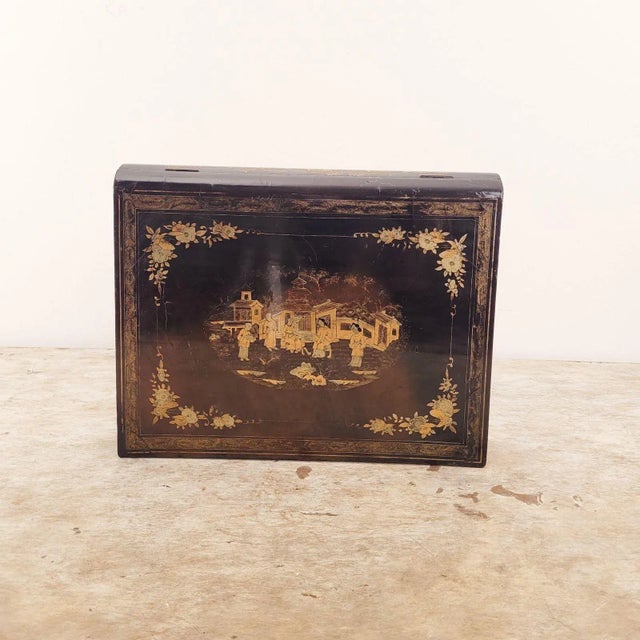 Late 19th Century Worn Chinese Export Writing Box, Circa 1870 For Sale - Image 5 of 11