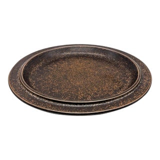 1970s Ulla Procopé Arabia of Finland "Ruska" Round Chop Serving Platter For Sale