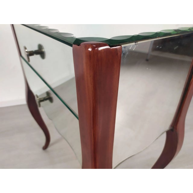 Wood Vintage Mirrored Nightstand For Sale - Image 7 of 15