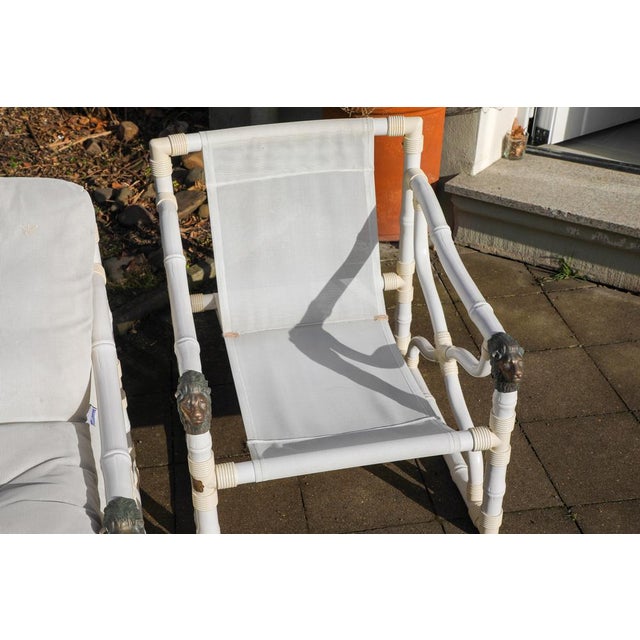 Vintage White Faux Bamboo Chairs by Kettal, 1980s, Set of 2 For Sale - Image 13 of 18