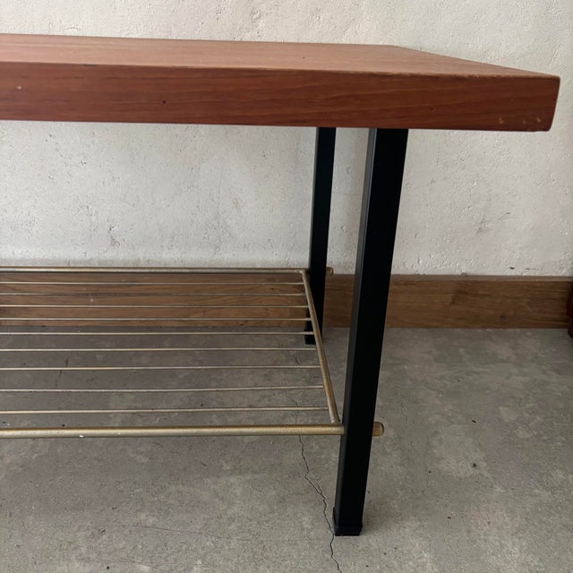 Coffee Table in Wood and Metal For Sale - Image 4 of 6