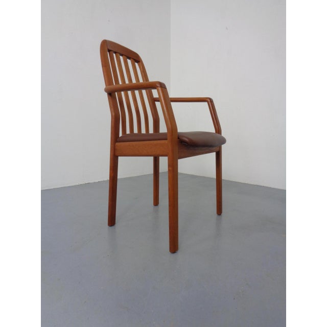 1970s Danish Teak and Leather Armchair from Dyrlund, Denmark, 1970s For Sale - Image 5 of 16