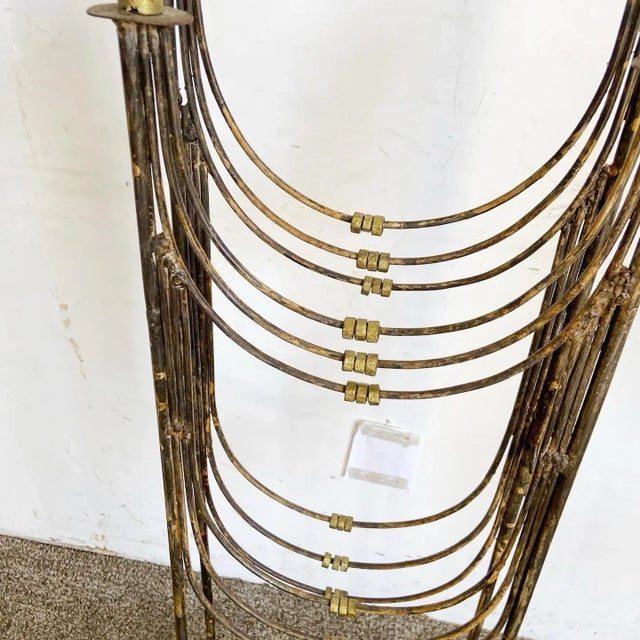 Regency Gold and Silver Metal 4 Headed Floor Candelabras - a Pair For Sale - Image 4 of 9