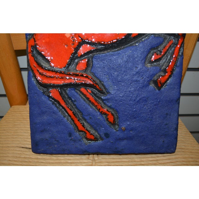 工芸品 Vintage Ruscha Fat Lava Wall Plate Vintage Ruscha Keramik Fat Lava Blue Stone Art Wall Plate