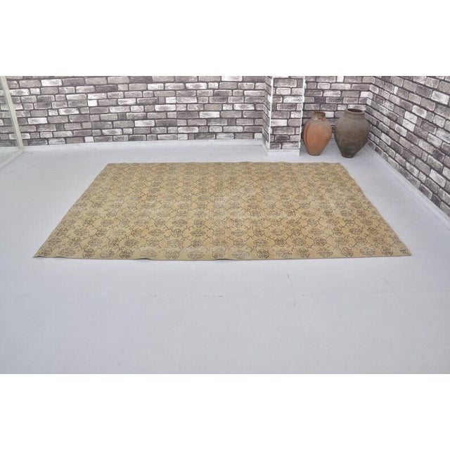 Handmade wool carpet in Turkish Anatolia , Vintage Oushak Rug,Turkish Vintage Anatolian Rug, Handmade wool Rug . One Of...
