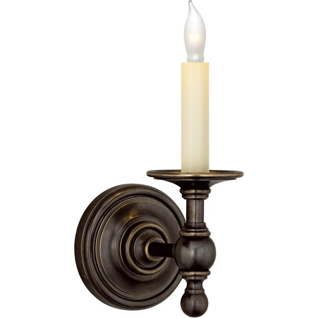 Traditional Chapman & Myers for Visual Comfort Signature Classic Single Sconce in Bronze For Sale - Image 3 of 4