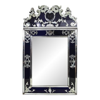 19th Century French Eglomisé Venetian Etched Wall Mirror For Sale