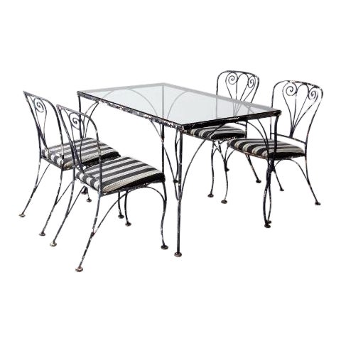 Antique Wrought Iron Patio Set Chairish