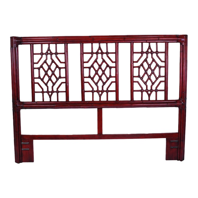 Tortoise Shell Fretwork Queen Headboard For Sale