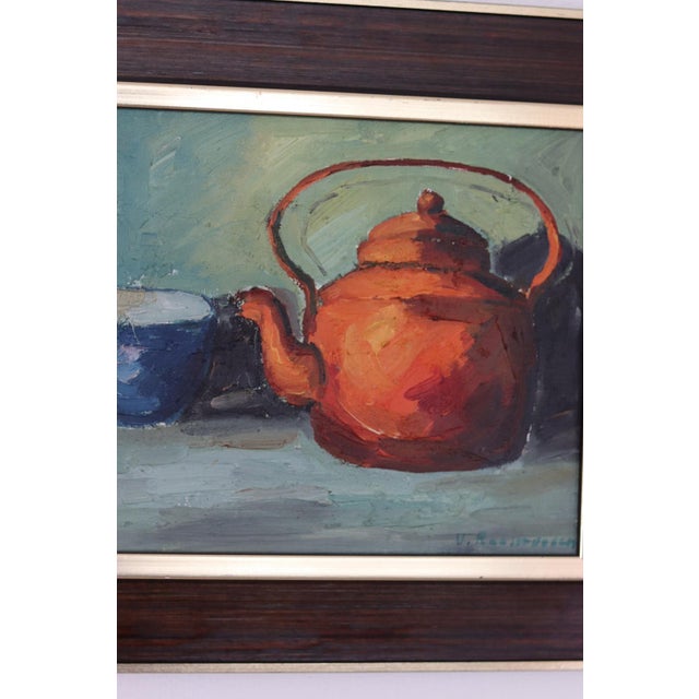 Viktor Rasmussen, Kettle and Mug, 1960s, Oil on Canvas, Framed For Sale - Image 10 of 13