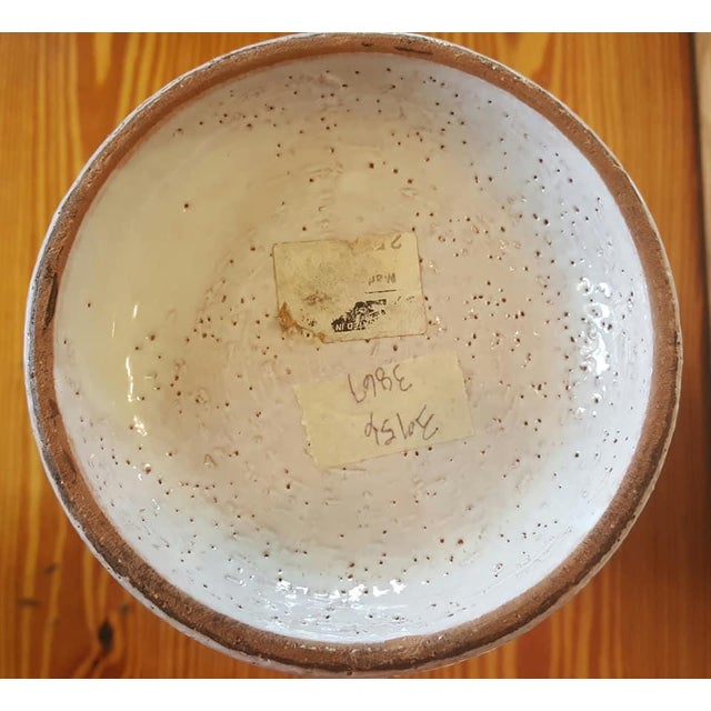 1960s Tall Bitossi Vase With Orange Yellow Black Accents For Sale - Image 5 of 6