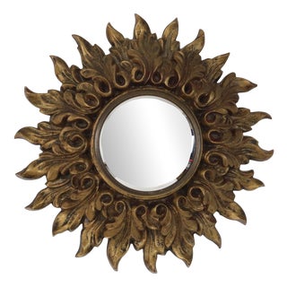 Small Rococo Italian Sunburst Mirror, 1960s For Sale