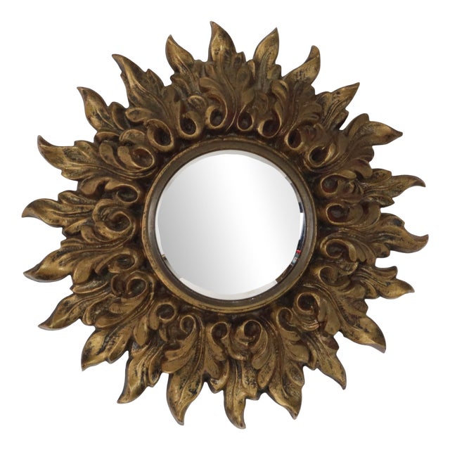 Small Rococo Italian Sunburst Mirror, 1960s For Sale