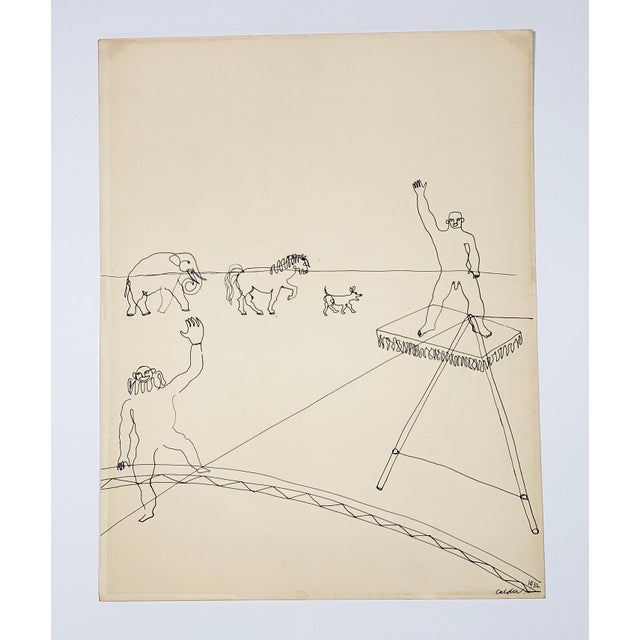 Alexander Calder Quantity of 3 Different Vintage Original Alexander Calder Lithograph Prints of His Circus Sketches W/ Printed Signatures and Dates of 1931 & 1932 For Sale - Image 4 of 10