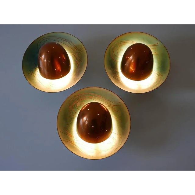 Mid-Century Modern Scandinavian Copper Sconces, 1960s, Set of 3 For Sale - Image 12 of 18