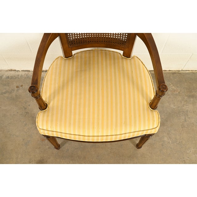 Brown Henredon French Regency Louis XVI Carved Walnut Cane Back Dining Chairs, Set of Six For Sale - Image 8 of 16