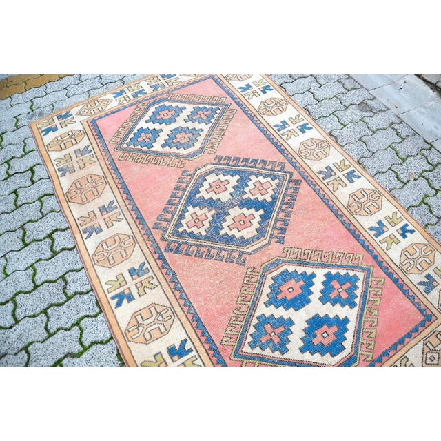 Tribal 1960s Vintage Turkish Handmade Rug For Sale - Image 3 of 11
