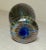 Vintage Miniature Hand Blown Pulled Feather Blue Iridescent Studio Glass Vase For Sale - Image 9 of 10