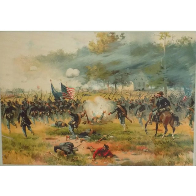 Late 19th Century 1887 Battle of Antietam Chromolithograph, Custom Framed Civil War Print For Sale - Image 5 of 7