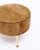 Single Italian period mid-century modern stool that has been newly upholstered in a tan cowhide. This piece is supported...